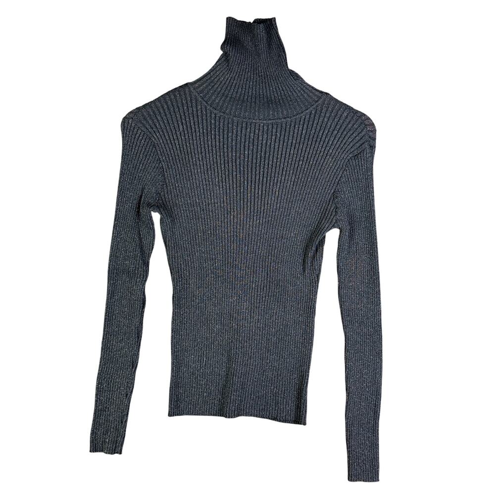 Joseph A Qu'est Ce Que C'est‎ Viscoe Nylon Blend Shimmer Long Sleeve Black Large